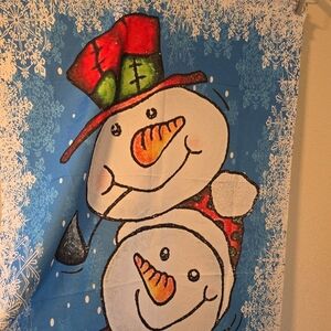 Festive Snowman Tapestry Banner Very Long 30 X 71 Inches